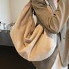 Women's Large Capacity Autumn and Winter Frosted Casual Shoulder Shopping Bag Dumpling Bag