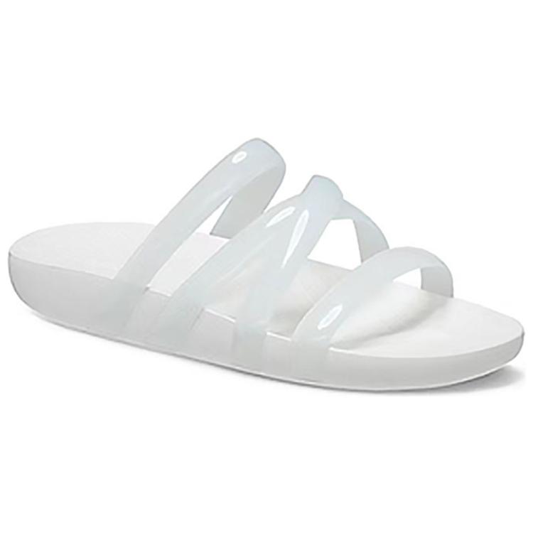Crocs Шлепанцы с открытым носком, на резиновой подошве, быстросохнущие, антибактериальные, женская обувь, белые 208537-100