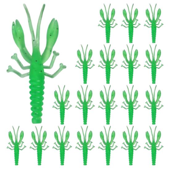 20Pcs/Set 5.2CM/1G Soft Crayfish Lure Realistic Bionic Colorful Lobster Swimbait Artificial Shrimp Bait
