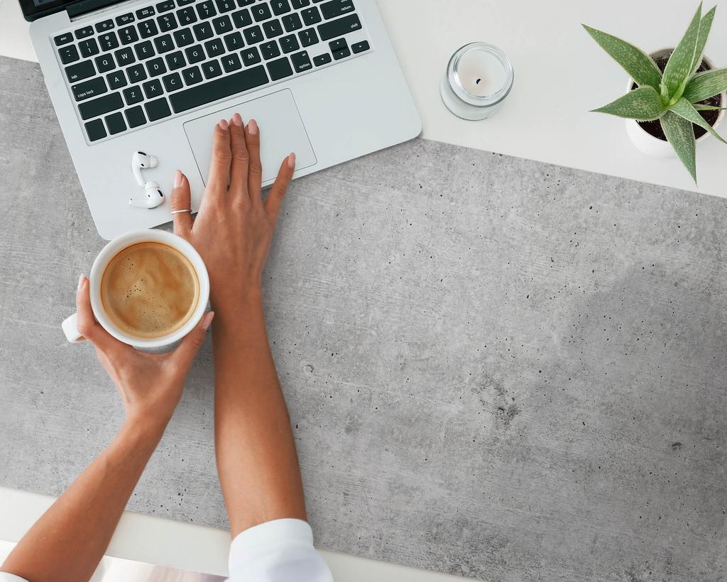 Vinyl Desk Mat with Stylish Concrete Texture Print 120x60 cm