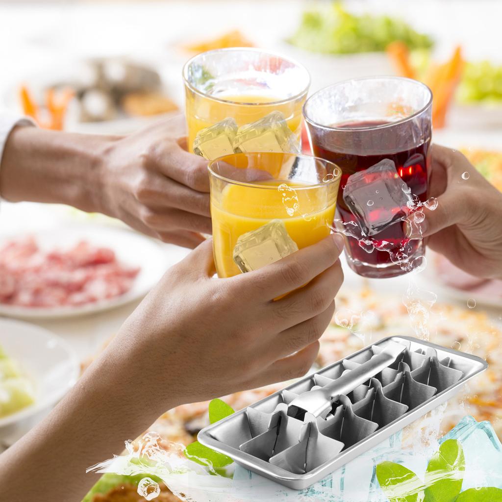 Stainless Steel Ice Tray, 18 Slot Ice Tray With Easy Release Handle For Making Various Ice molds And  Foods, Removable Slots For Easy Ice