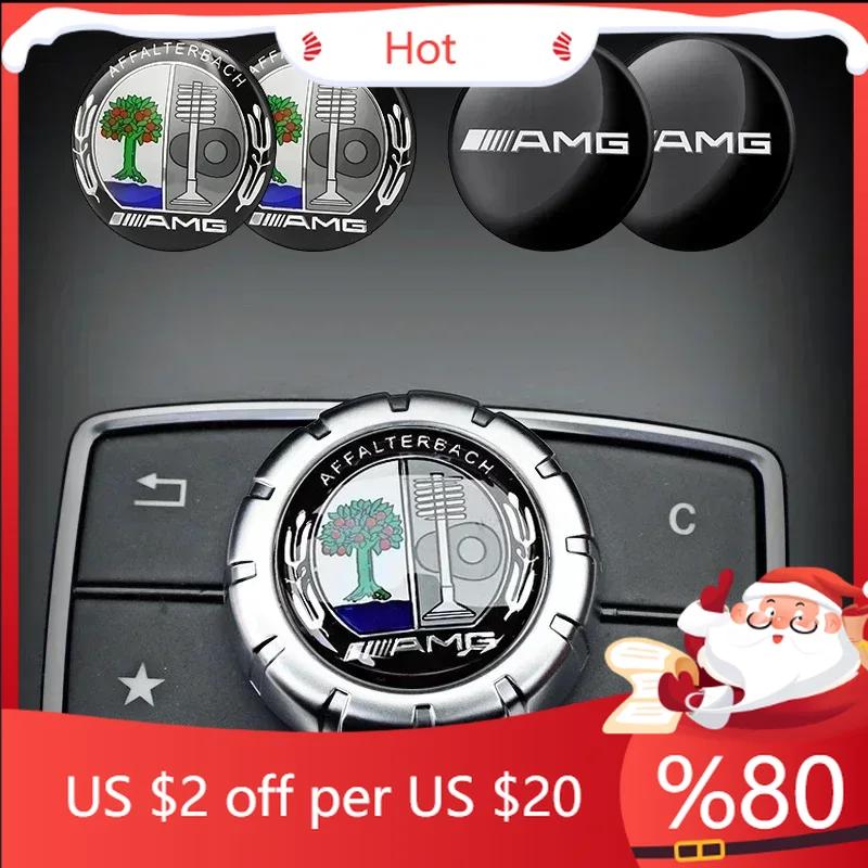 FJR5   29mm Car Central Control Multimedia Button Cover Trim Knob Sticker For Mercedes Benz AMG GLC C CLA GLA W205 W211 W213 W212 W204