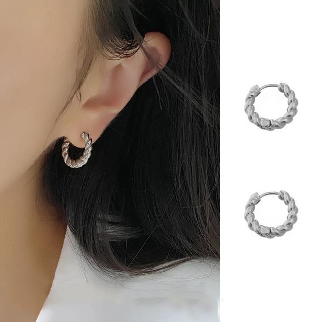 Классические серьги-кольца в форме кручения из металла, корейские простые аксессуары, готическая вечеринка для женщин и девочек, модные ювелирные изделия, подарок для студента