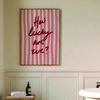 Prints Canvas Painting Poster Picture For Living Bedroom Dining Room Home Decor How Lucky Are We Pink Red Stripe Wall Art