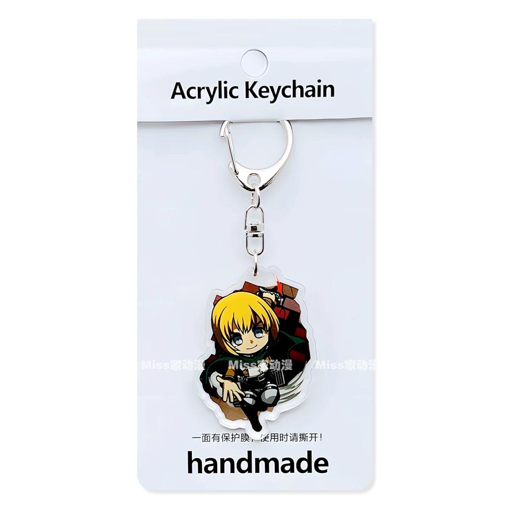 Attack on Titan Acrylic Keychain Pendant, Mikasa Levi Erwin Eren Anime Bag Ornament