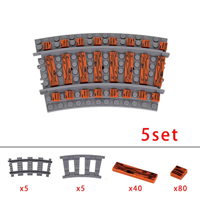 MOC городской поезд, железнодорожный переезд, гибкие рельсы, раздвоенные прямые изогнутые рельсы, переключатель, строительные блоки, кирпичи, креативные игрушки «сделай сам»