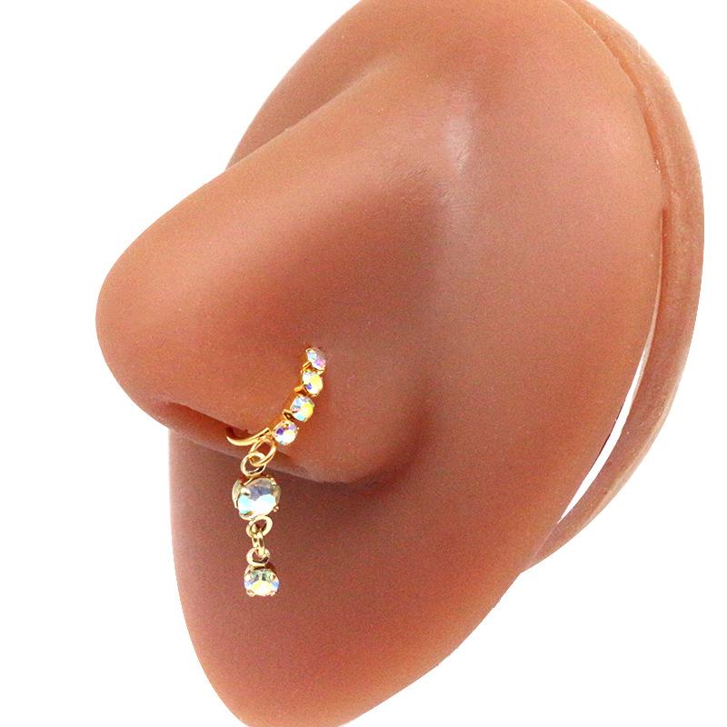 Gaby Cat Head Nose Stud with Butterfly, Five-Star, and Crown Designs - Piercing Jewelry