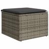 VidaXL Tabouret de Jardin avec Coussin, Siège avec Housse, Meuble de Patio Balcon Terrasse Arrière-cour Extérieur, Gris 366117