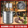 12/22/36L Moonshine Distiller Home Alcohol Water Essential Oil Brewing Kit Stainless Steel Boiler Copper New