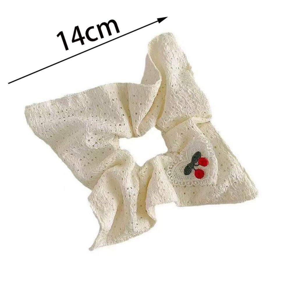 Head Wrap Hollowed-out Square Hair Circle Lace Heart Cherry Ponytail Rubber Rope Square Scarf