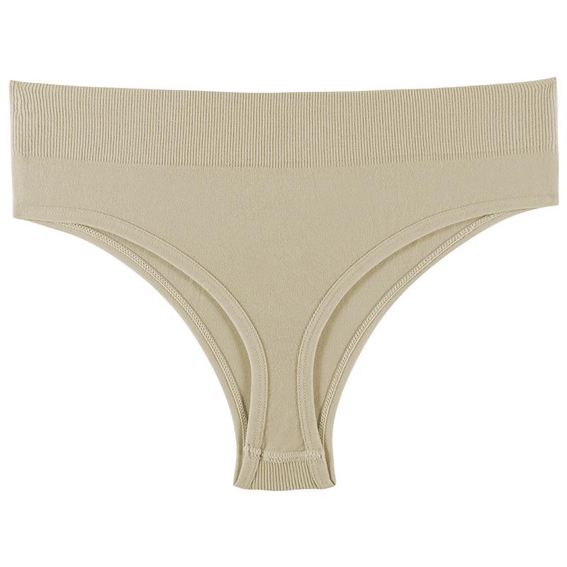 Seamless Mid-Waist T-Back Underwear: Sexy, Invisible, Solid Color, Comfortable for Sports