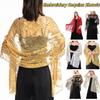 Hollow Out Embroidery Sequins Shawls Tulle Evening Dress Scarf Party Belly Dancing Scarf  For Women