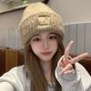 Lazy Wind Large Version Loose Face Small Wool Hat Women's Autumn and Winter Versatile Thickened Knitted Hat Headgear