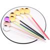 6Pcs/Set Colorful Long Handle Spoon Dinnerware Juice Coffee Stirring Tableware Ice Cream Scoop Cutlery Set Kitchen Tools