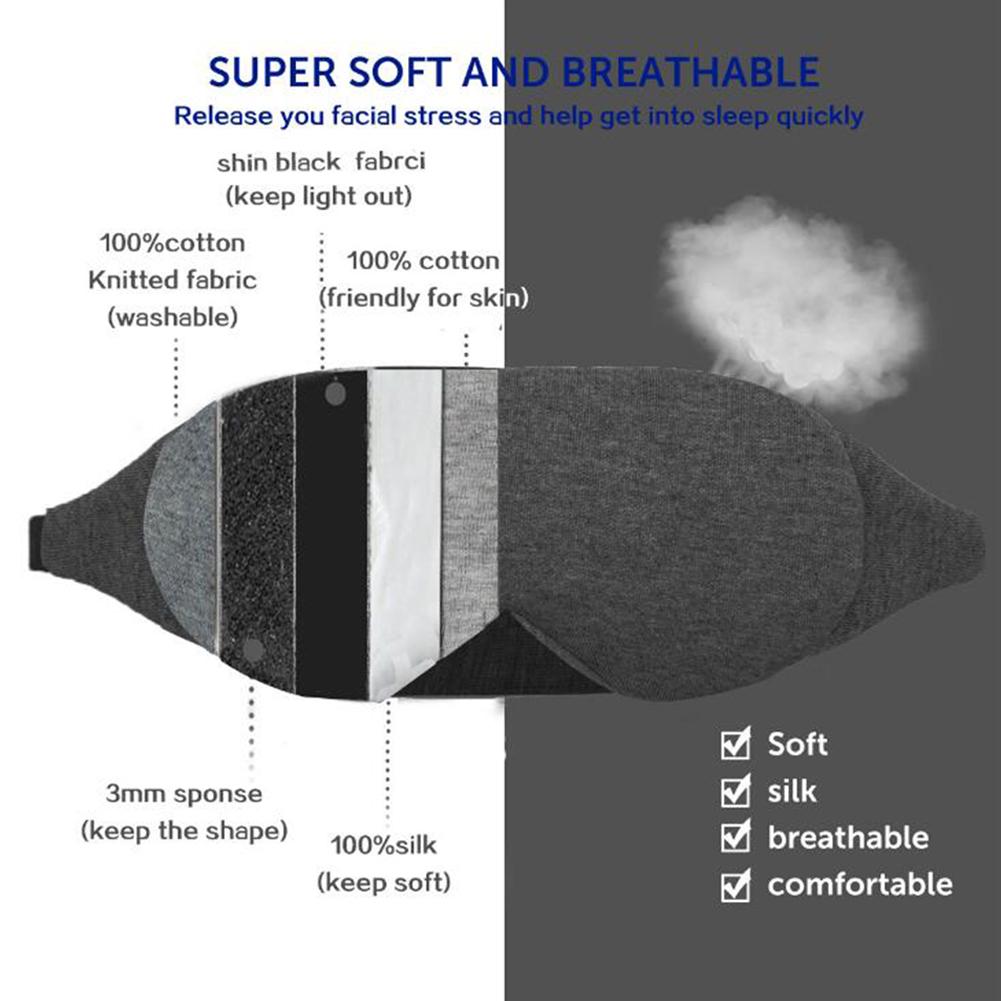 Хлопковая маска для сна, светозащитная маска для сна с регулируемым ремешком для ночного сна