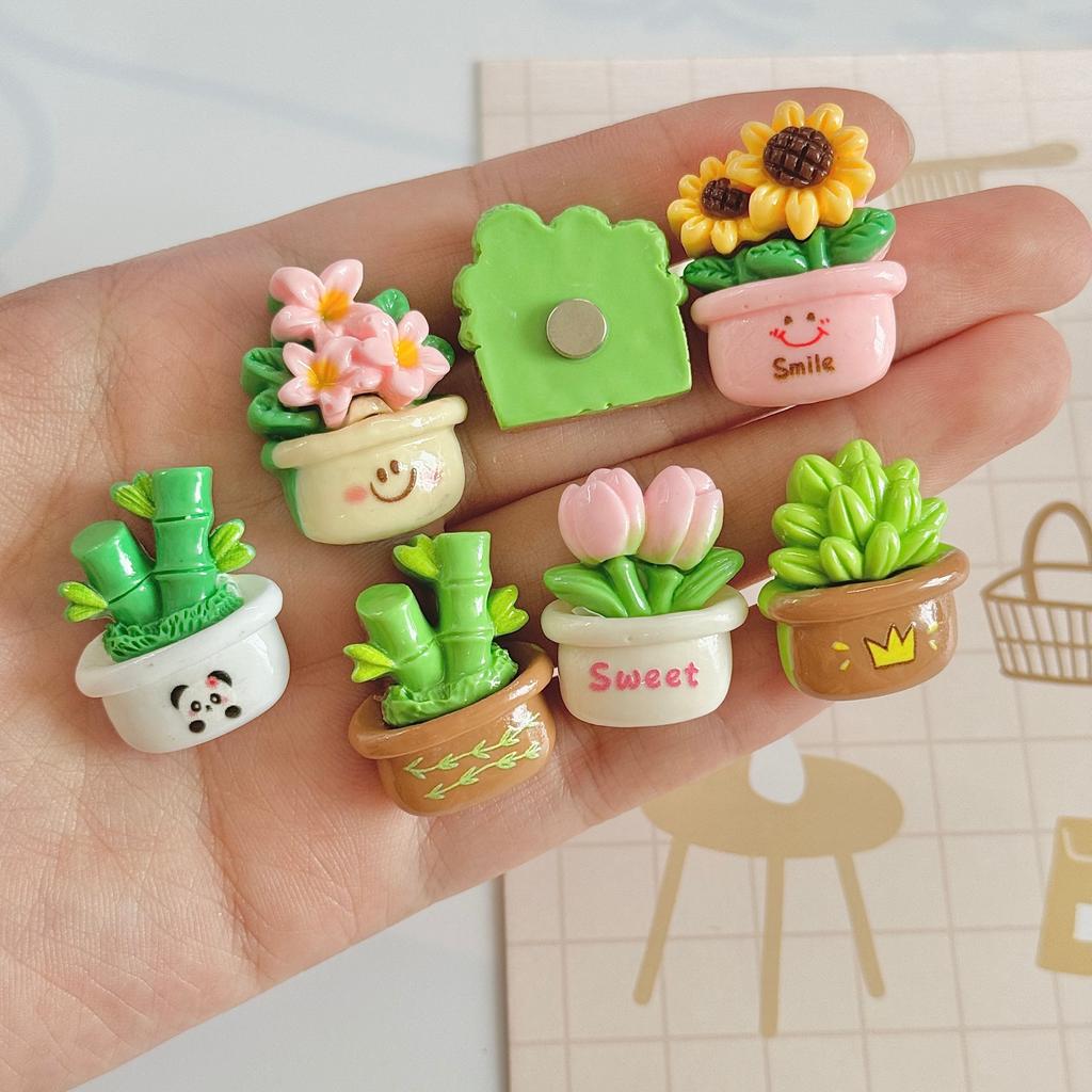 7 шт. зеленых магнитов с растениями - яркие цвета и долговечный декор для кухни, офиса и т. д. - универсальное использование на холодильнике, белых досках