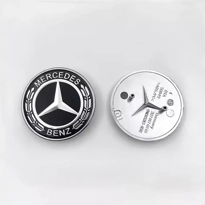 Для автомобиля Mercedes Benz Логотип двигателя Металлический Плоский Значок на капот Передний Значок Аксессуары Для Mercedes Benz AMG W204 W205 W203 W211 W212