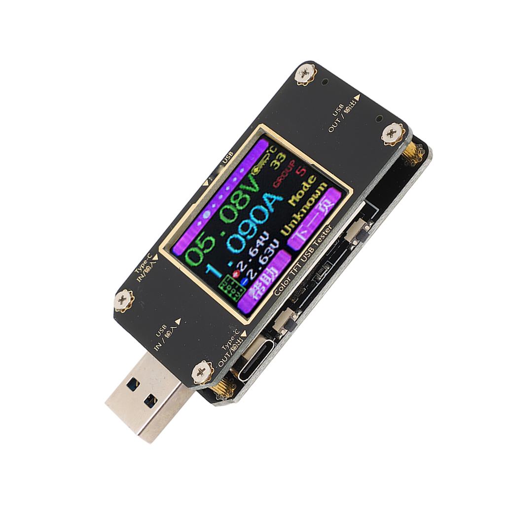 USB Вольтметр Амперметр Цветной ЖК-дисплей Тестер напряжения тока Цифровой детектор мощности Быстрая зарядка PD