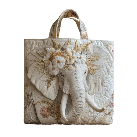 Стеганая сумка-тоут Женская винтажная сумка через плечо Цветы Животные Сумка Цветочный кошелек для поездок на работу Вечеринки Ежедневные поручения