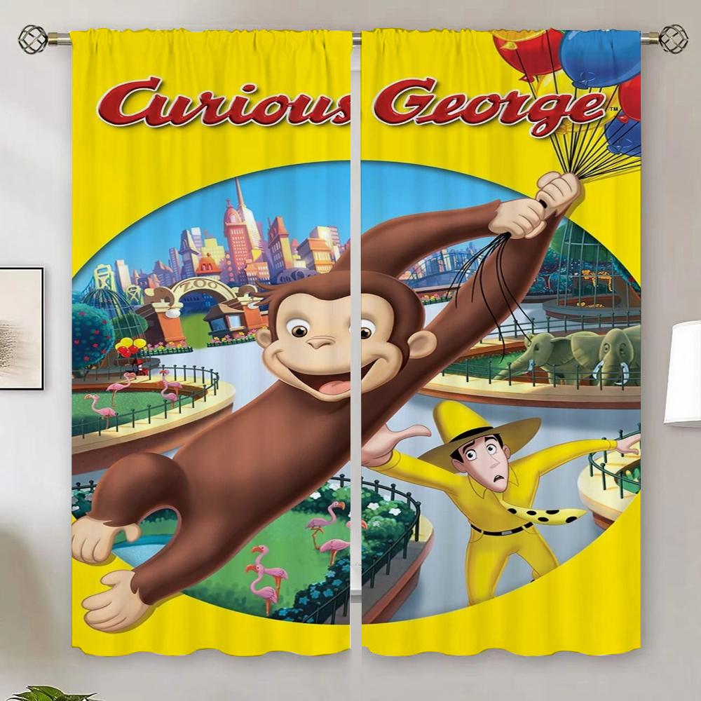 Curious George Window Blinds Blind Shade Curtain for Quarto Curtains for Kitchen Tulle in Kitchen Blackout Curtain 100% Shades