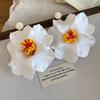 Silver Needle Flower Earrings Zinc Zinc Alloy Lafite Grass Earrings Simulated Flower Drop Earrings  Wedding