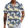 Мужская повседневная свободная рубашка с короткими рукавами, модная рубашка с принтом, топ
