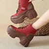 Outdoor Increase Height Casual Boots for Women Platform Shoes 2024 New Fashion Lace Up Ankle Women's Chunky Sneakers