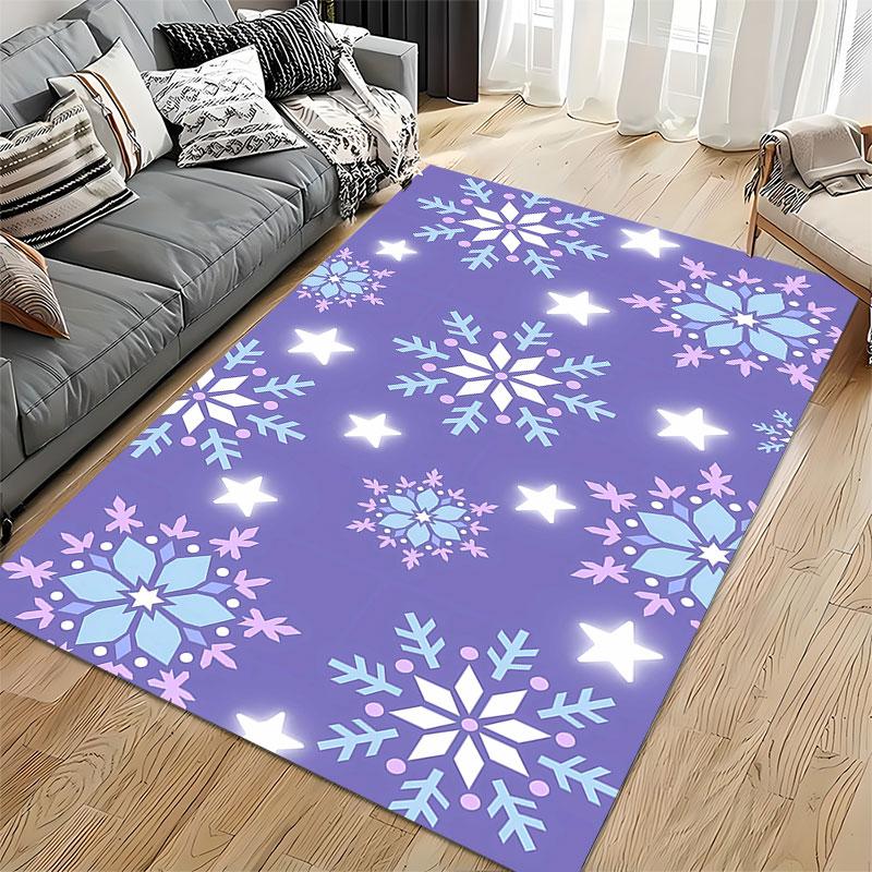 Winter Snowflakes and Stars suitable as a non-slip mat for the living room or bedroom sofa