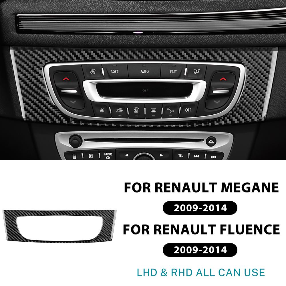 Наклейка из настоящего мягкого углеродного волокна для Renault Fluence Megane RS 2009 2010 2011 2012 2013 2014 2015 Отделка CD центральной консоли автомобиля