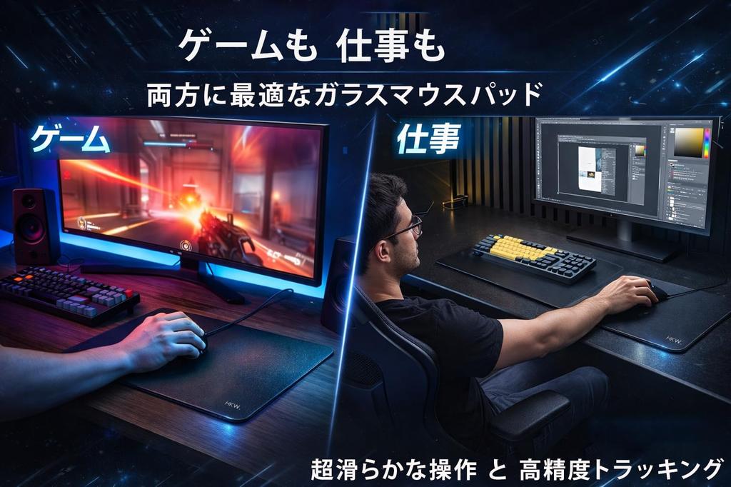 Стеклянный Коврик для Мыши 410 x Игровой Скоростной Большой Закаленное Низкоскоростное Совместимость с FPS HKW. 310 мм, Ультратонкий 2 мм, Коврик для мыши, Контроль, Баланс, Размер, Киберспорт,