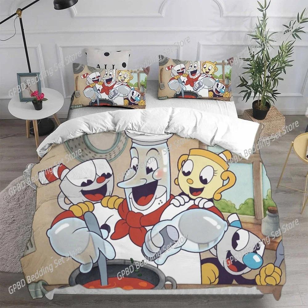 Одеяло Новое Домашнее Текстильное Мультяшное Cuphead Комплект Постельного Белья Спальня Мягкое Современное S Удобное И