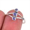 Натуральный драгоценный камень танзанит 925 пробы стерлинговое серебро ювелирное кольцо размер 8 f8P45