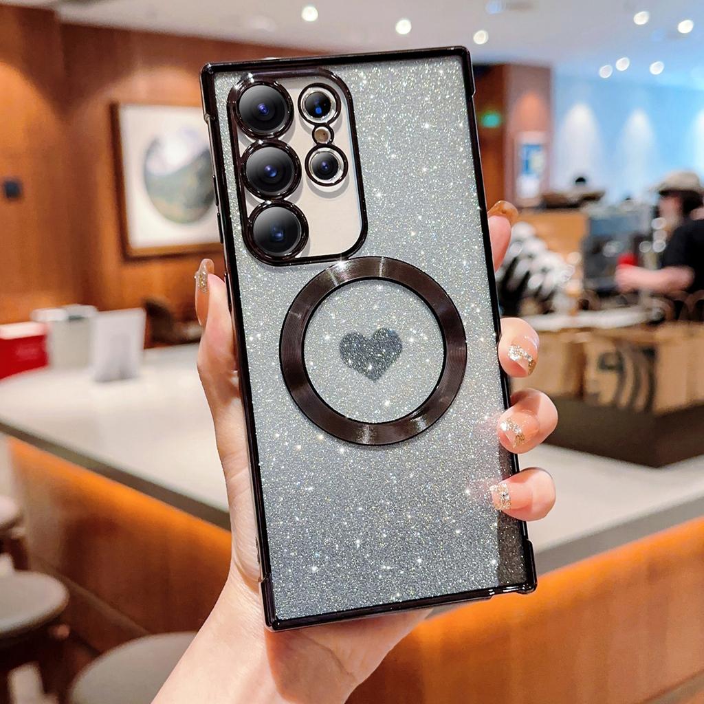 For Samsung Galaxy S25 Ultra Case Gradient Sparkle TPU Phone Cover Compatible with MagSafe