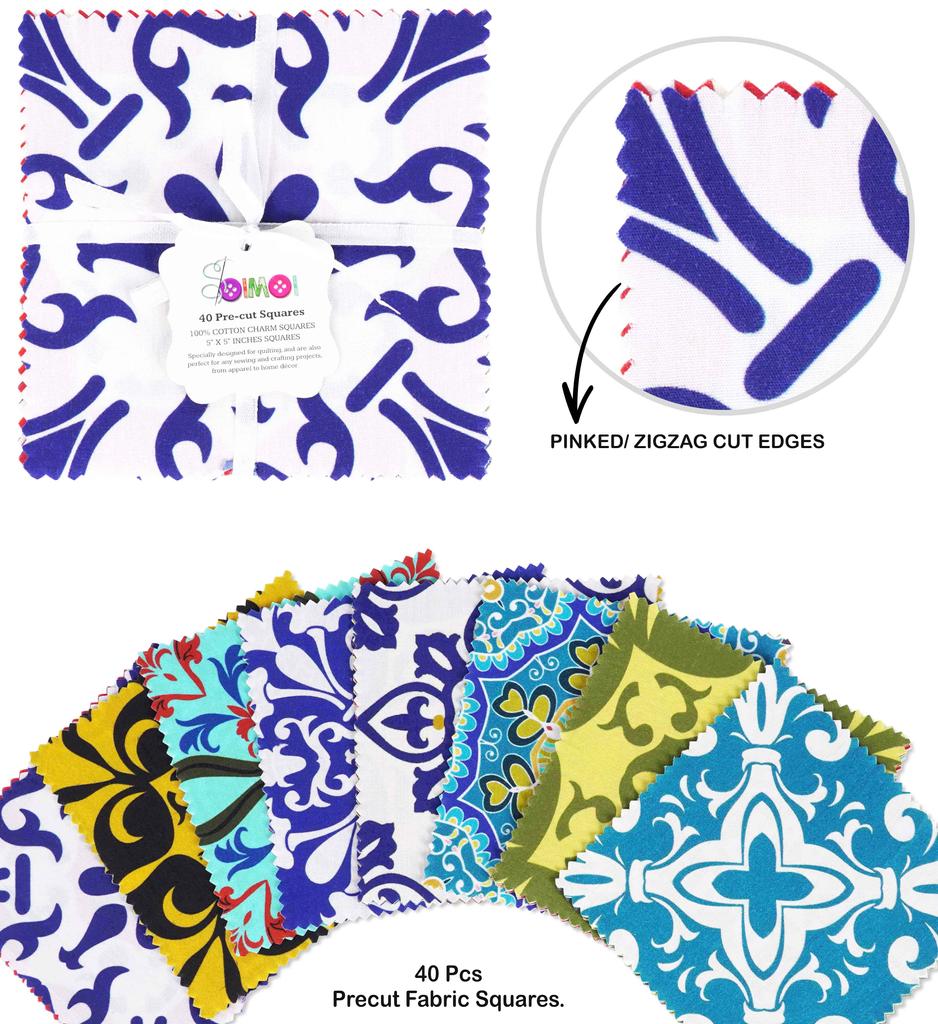 Soimoi Предварительно вырезанная 5-дюймовая хлопчатобумажная ткань с принтом медовой пчелы, стеганая квадратная подвеска, набор «сделай сам», лоскутное шитье, ремесло-