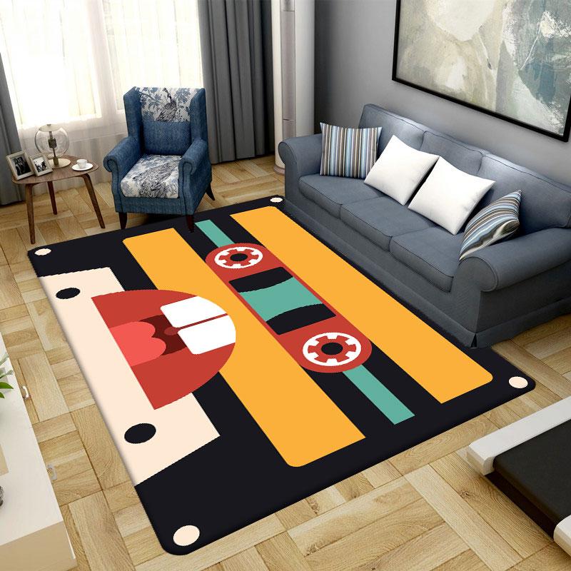 Мультфильм Кассетный Ковер Гостиная Спальня Напольный Коврик Коврик Цветочный Нескользящий Домашний Декор Коврик