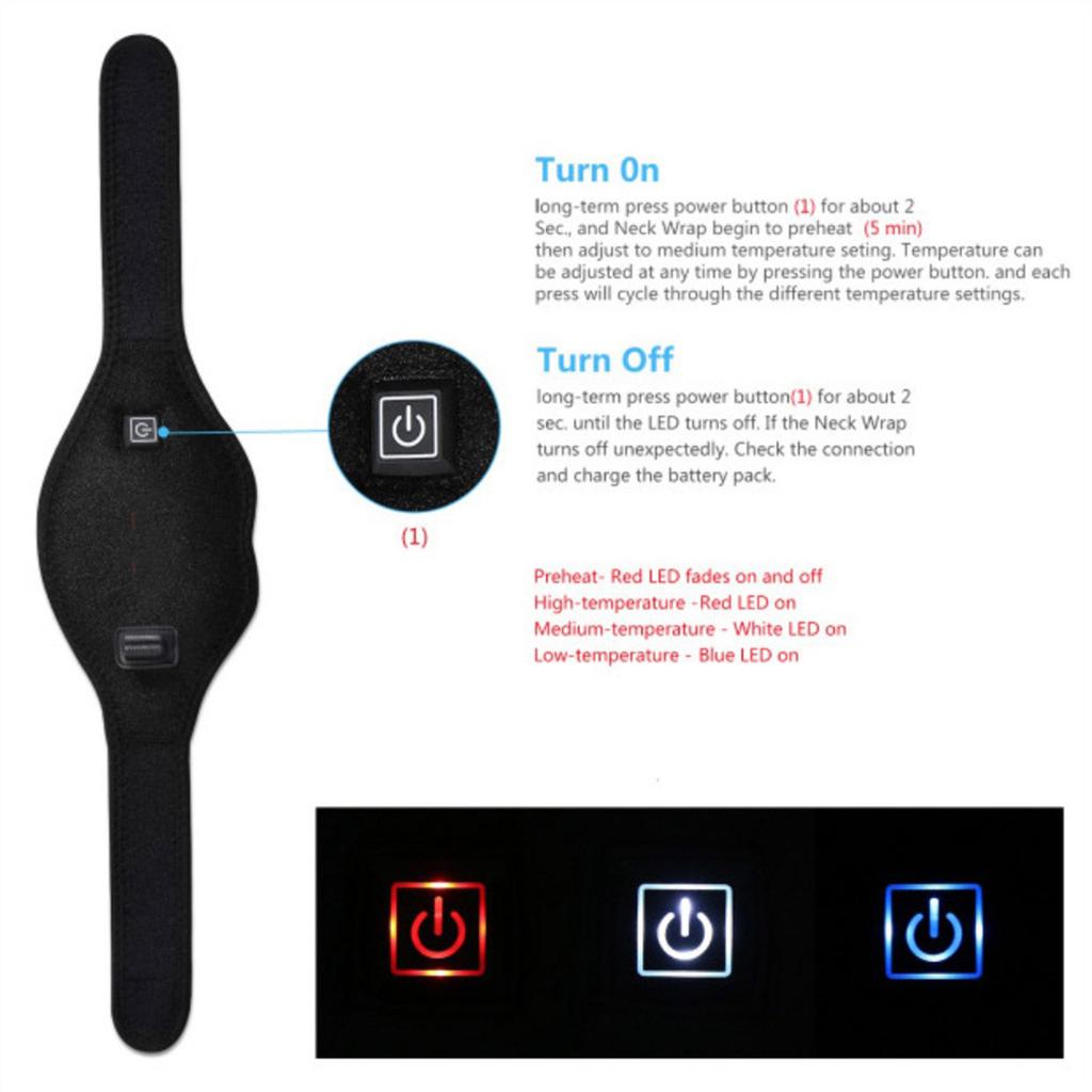 Hot Cold Therapy HeatedS Neck Wrap Brace Heating Pad Headache Pain Relief