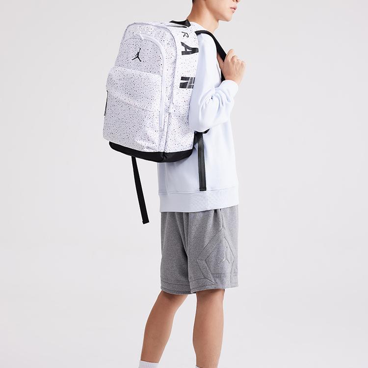 Jordan Student Casual Polyester Backpack Large Unisex Backpacks White Starry-Sky JD2133032GS-008