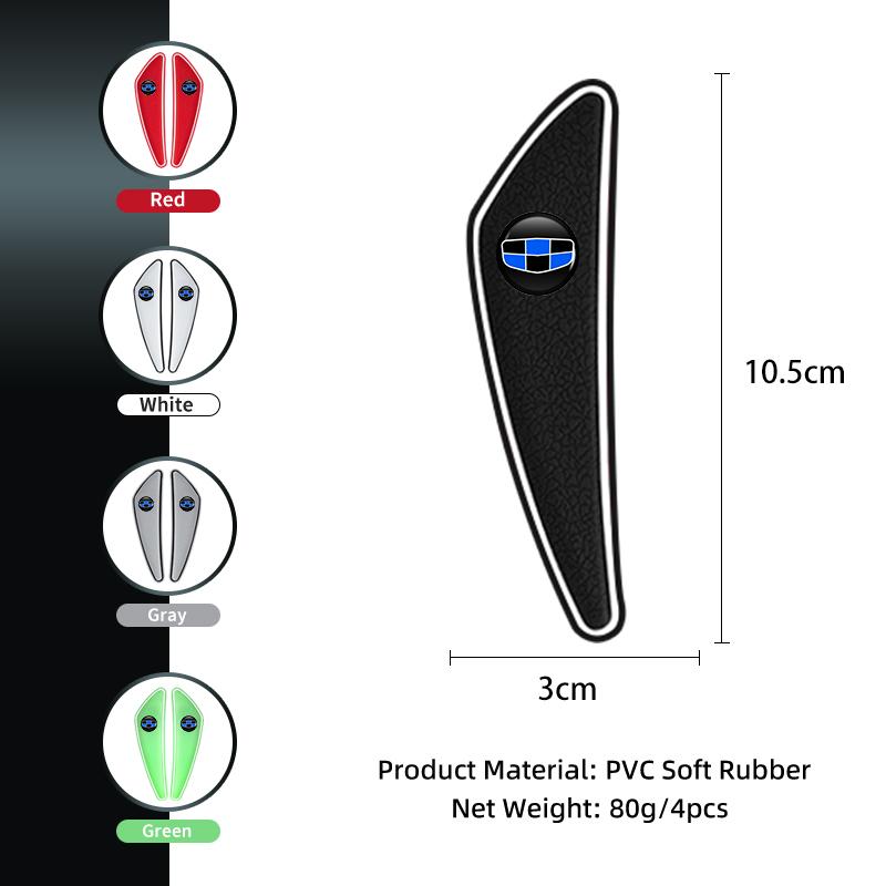 4PCS Car Door Edge Protector Guards Sticker Strip Accessories For Geely EX2 EX5 Coolray Monjaro 2024 2025 Starship 7 GX3
