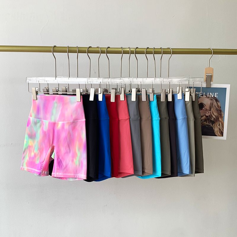 Lu Same Yoga Shorts Women's 2025 Best Selling Nude Feel No Embarrassment Line Slim Fit Sports Shorts Outdoor Fitness Pants