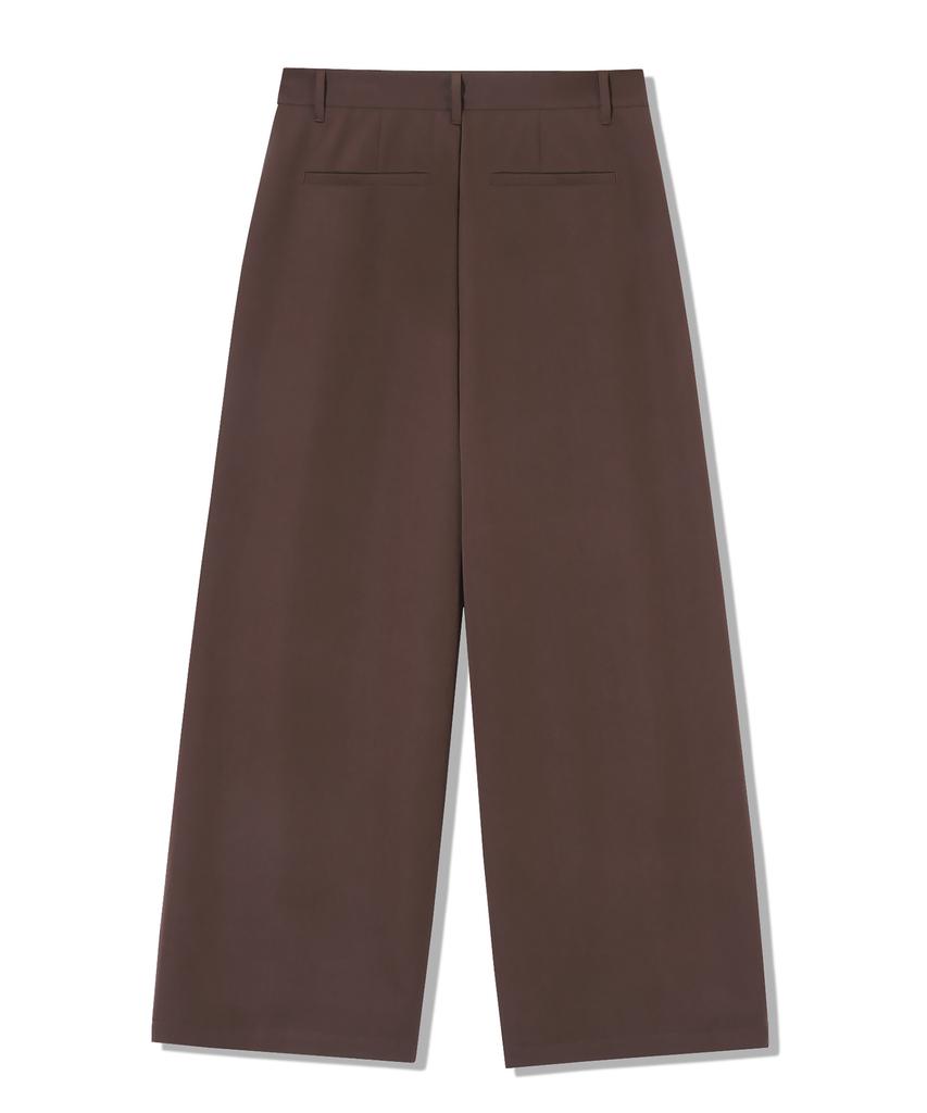TRILLION Front V-Tuck Wide Slacks [Brown]