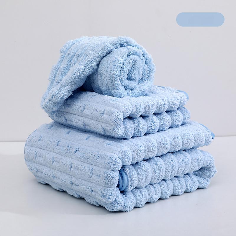 1/4PCS Soft and Absorbent Without Shedding Hair Fiber Bath Towel,Quick Drying Beach Towel with Water Absorption,Coral Fleece Towel
