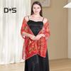 Ladies Shawl Sequins Flower Decor Thin Lightweight Versatile Wrap Curvy Figure Oversized Shawl Daily Wear