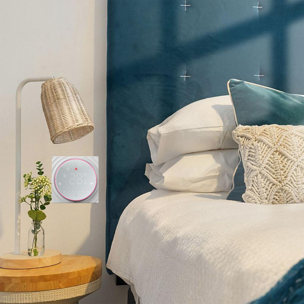 Wireless Thermostat LED Screen High Temperature Control Accuracy Programmable Smart Thermostat for Home Electric Heating AC 95 to 240V