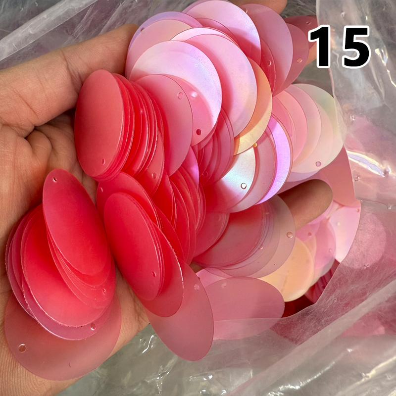 30 мм Разноцветные Конфетные Крупные Пайетки с Отверстием ПЭТ Круглые Пайетки Шитье Рукоделие Украшение Свадебного Платья DIY Аксессуары Рассыпные Пайетки