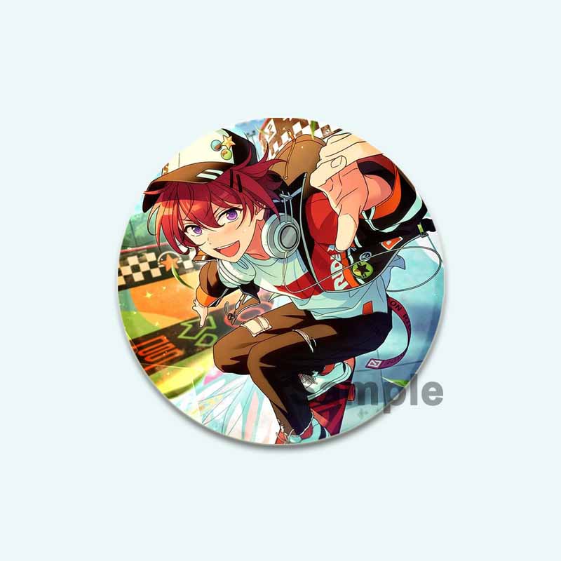32/44/58mm Anime Collection Ensemble Stars Tinplate Pin Round Cartoon Snap-in Brooches for Backpack Accessories Badge Handmade Decoration