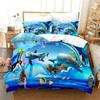 Детский мультяшный океанический рыбный пододеяльник из микрофибры с морской тематикой, комплект постельного белья, пододеяльник для мальчиков и девочек