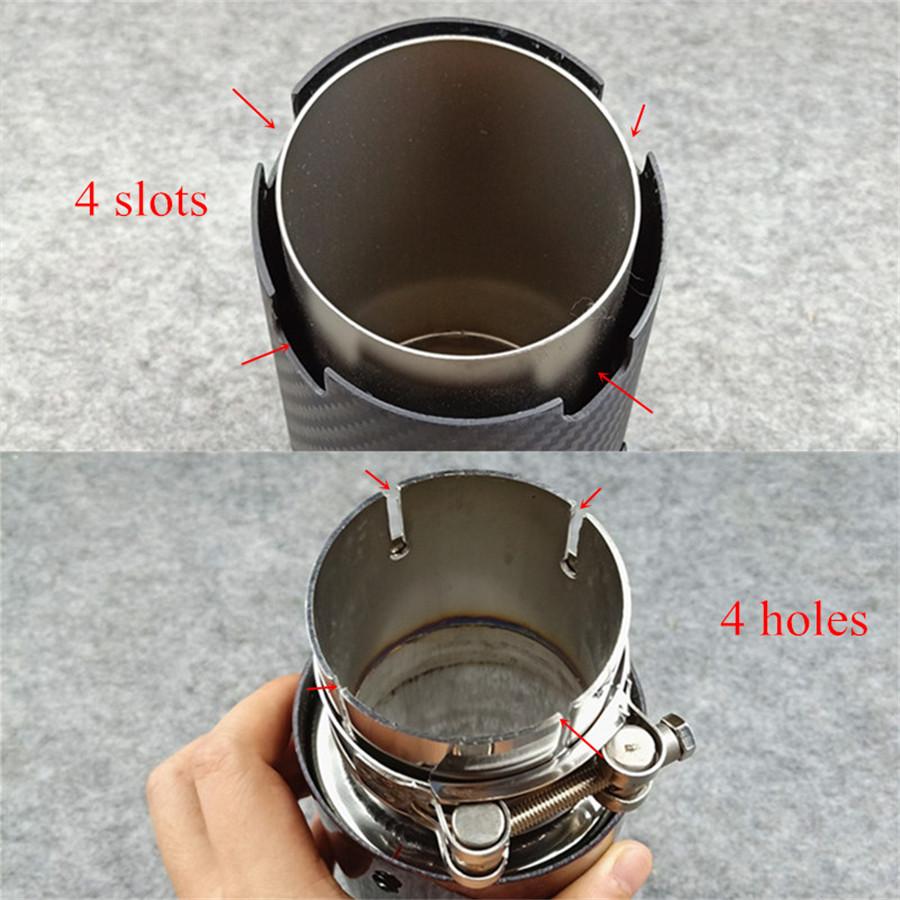 63mm Inlet 89mm Out Glossy Carbon Fiber Car Exhaust Pipe Tail Muffler Tip Cover