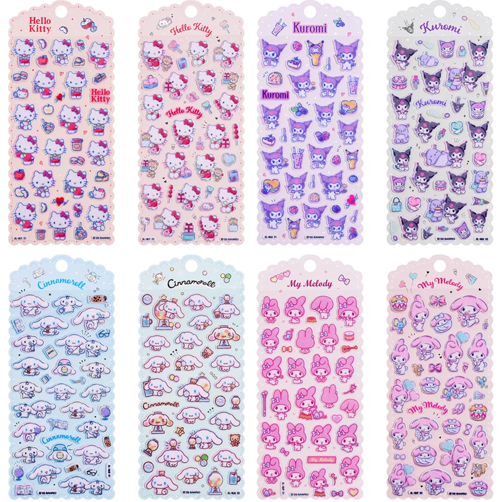 Новые Sanrio 3D Объемные Милые Наклейки Хелло Китти Куроми Мелоди Декоративные Чашки Книга Творческие Награды Пузырьковые Наклейки