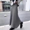 Knit Midi Skirt for Women Simple Solid Color Stretch Pencil Skirt Essential Fall Winter Skirt QT2798