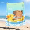 1pc Capybara Bath Print Outdoor Blanket, Lightweight Polyester,